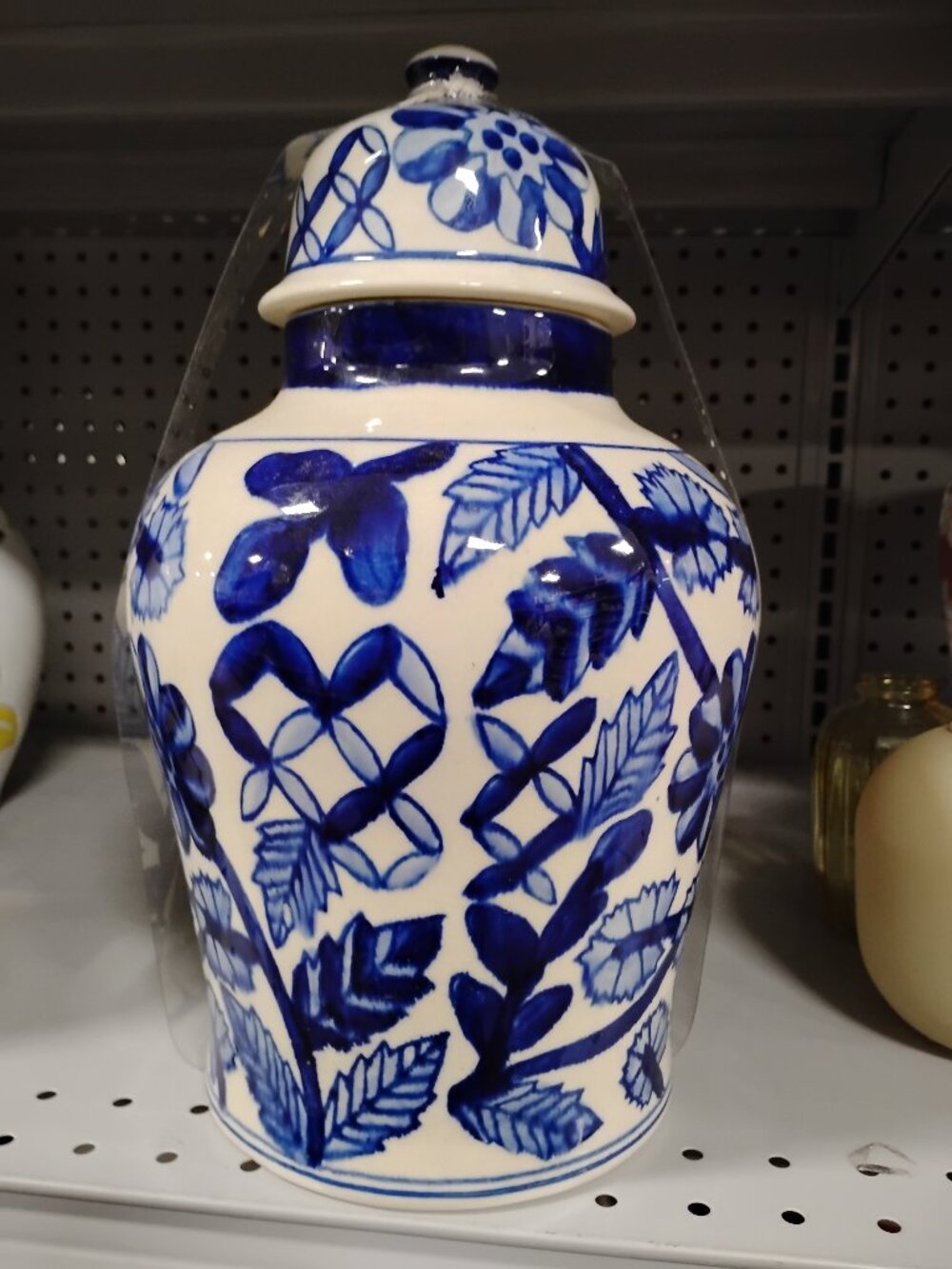 New Ceramic Vase Jar With Lid Blue And White